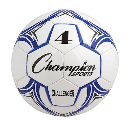 Champion Sports Challenger Series Soccer Ball, Royal & White - Size 4 CH4BL